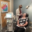 Dr. Allise Markowski performing an intense pulsed light treatment on a patient in her cold-start practice.