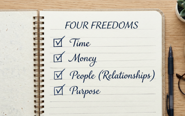 Four freedoms of practice ownership: Time, Money, People, Purpose